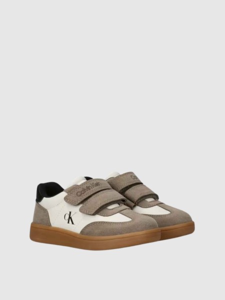 Sapatilha Calvin Klein Menino Low Cut Velcro Sneaker Taupe/off Wh