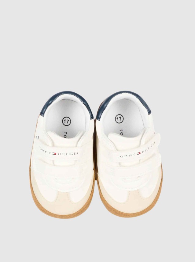 Sapatilha Tommy Hilfiger Menino Low Cut Velcro Sneaker Beige/off Wh