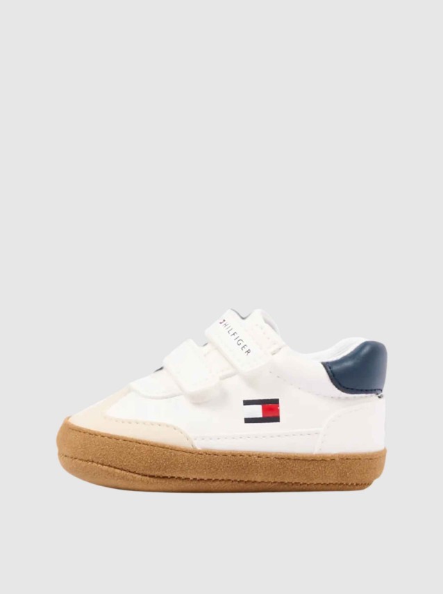Sapatilha Tommy Hilfiger Menino Low Cut Velcro Sneaker Beige/off Wh