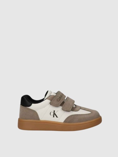 Sapatilha Calvin Klein Menino Low Cut Velcro Sneaker Taupe/off Wh