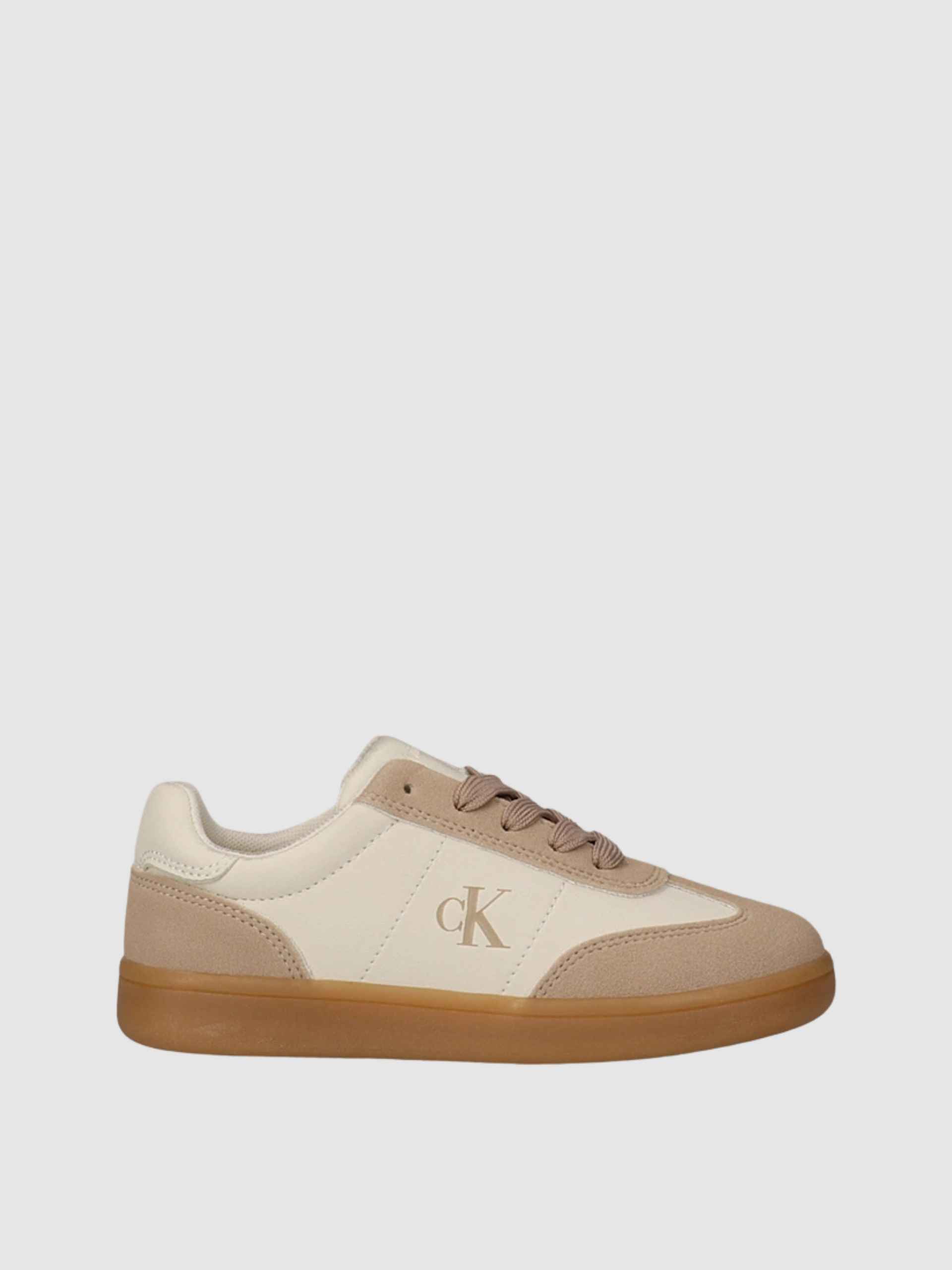 Sapatilha Calvin Klein Menina Low Cut Lace-Up Sneaker Nude/milk