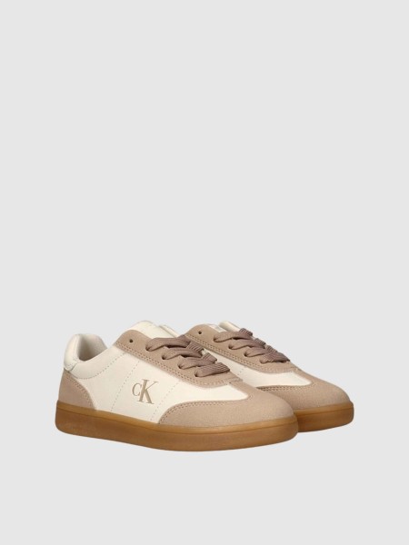 Sapatilha Calvin Klein Menina Low Cut Lace-Up Sneaker Nude/milk