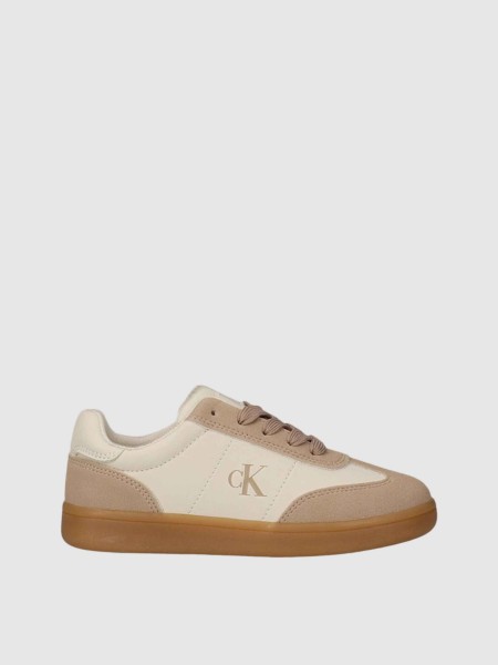 Sapatilha Calvin Klein Menina Low Cut Lace-Up Sneaker Nude/milk