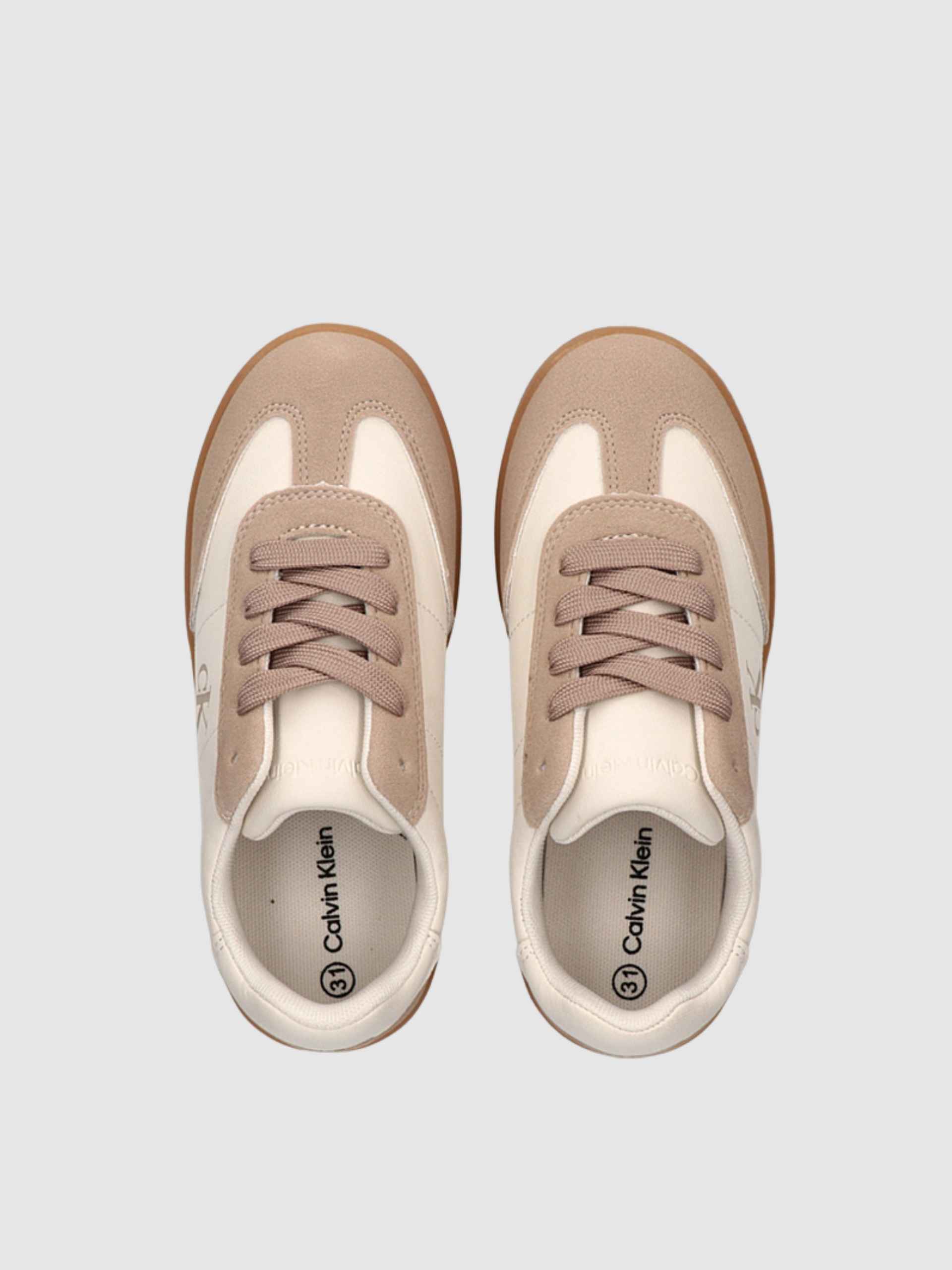 Sapatilha Calvin Klein Menina Low Cut Lace-Up Sneaker Nude/milk