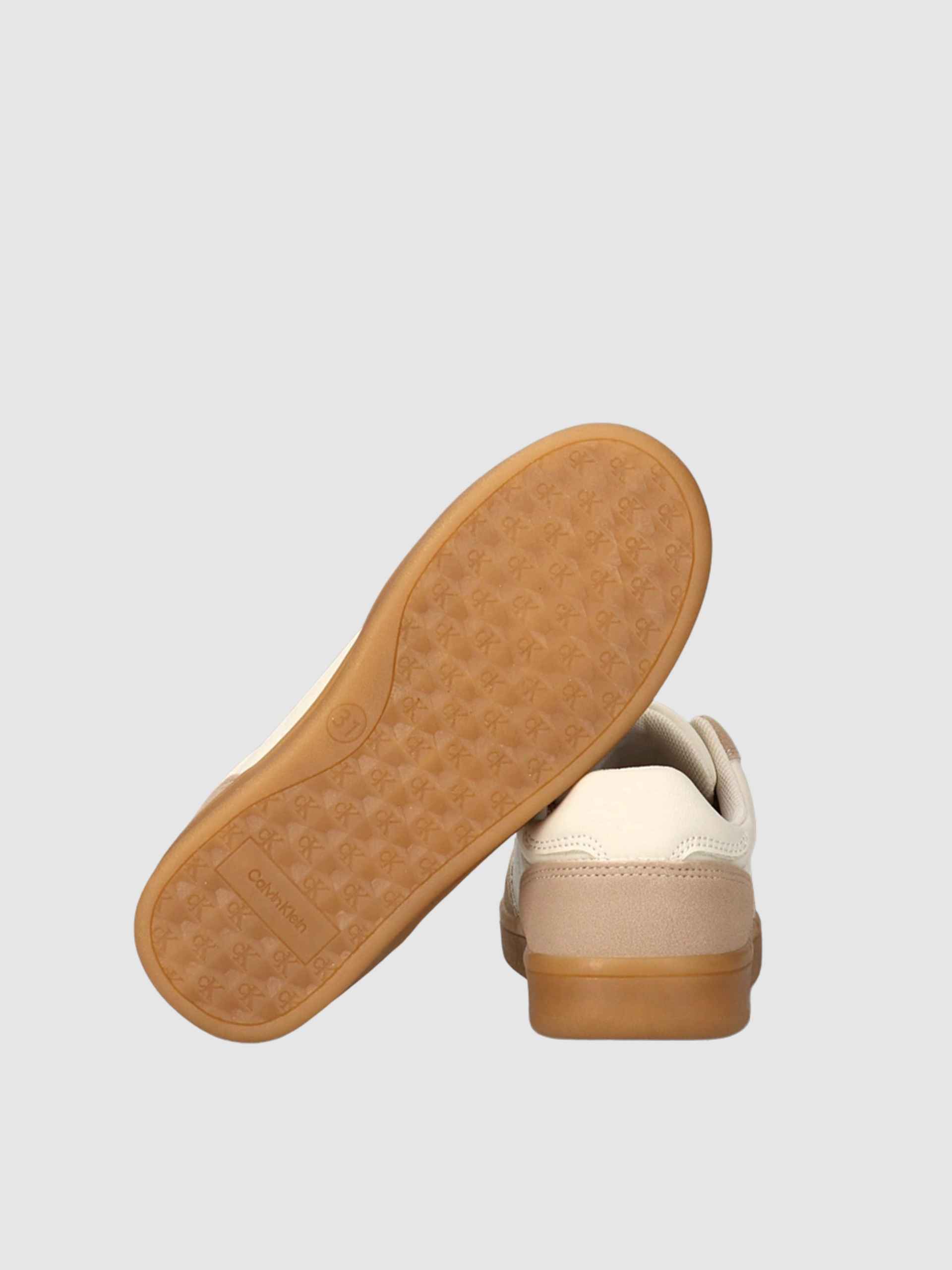 Sapatilha Calvin Klein Menina Low Cut Lace-Up Sneaker Nude/milk