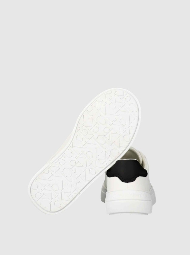 Sapatilha Calvin Klein Menino Low Cut Lace-Up Sneaker White/black