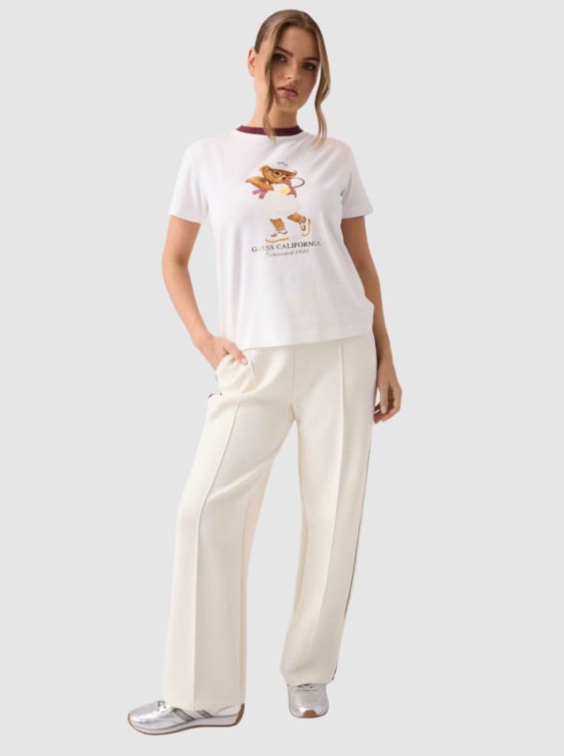 T-Shirt Guess Mulher Tennis Lady Bear Ss T-Shirt