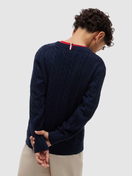 Camisola Tommy Hilfiger Menino Cotton Cable Sweater Camisola Tommy Hilfiger Menino Cotton Cable Sweater