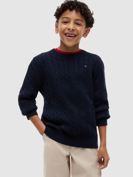 Camisola Tommy Hilfiger Menino Cotton Cable Sweater Camisola Tommy Hilfiger Menino Cotton Cable Sweater