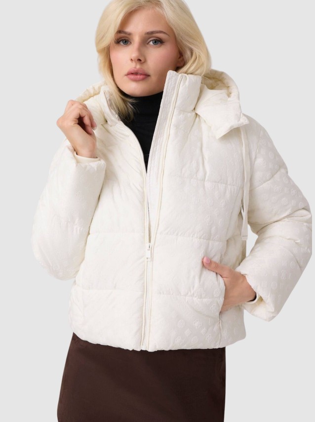 Kispo Guess Mulher New Daisy Crop Logo Puffer