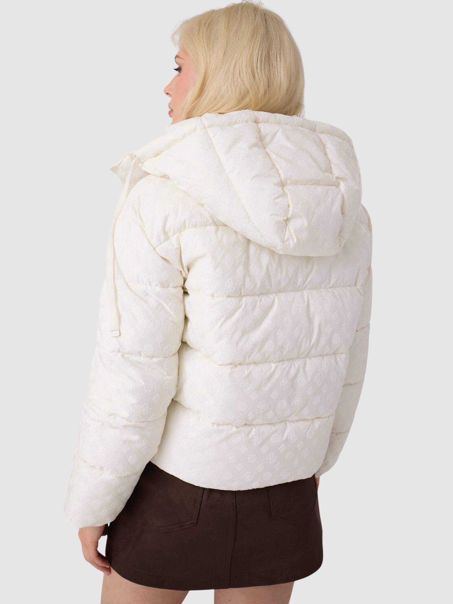 Kispo Guess Mulher New Daisy Crop Logo Puffer