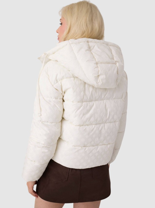 Kispo Guess Mulher New Daisy Crop Logo Puffer