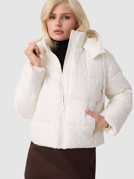 Kispo Guess Mulher New Daisy Crop Logo Puffer