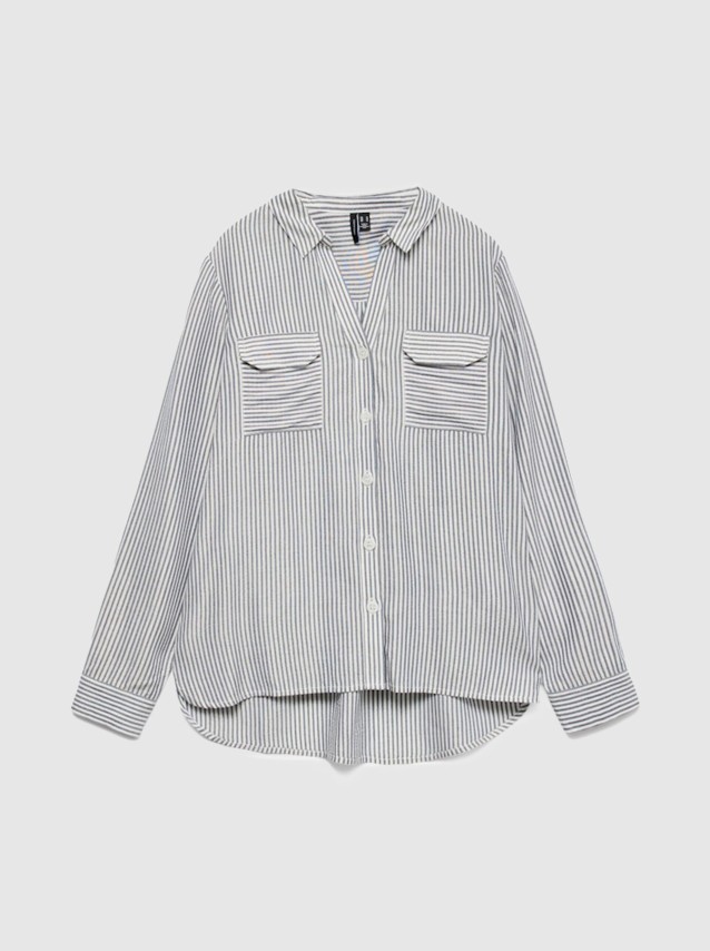 Camisa Vero Moda Mulher Vmbumpy Ls Glitter Shirt Wvn Noos