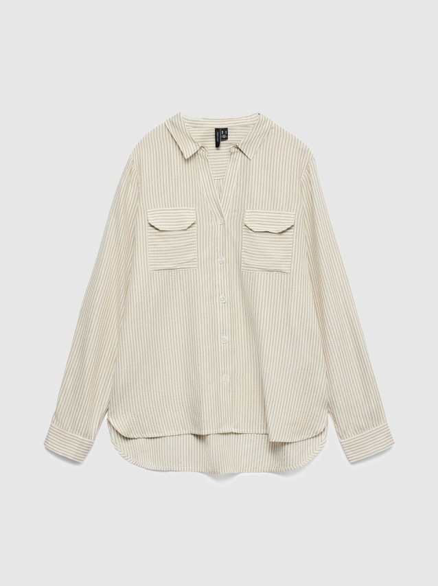 Camisa Vero Moda Mulher Vmbumpy Ls Glitter Shirt Wvn Noos