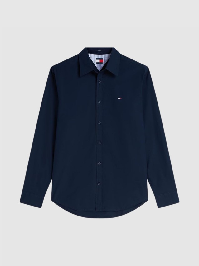Camisa Tommy Jeans Homem Tjm Reg Poplin Shirt