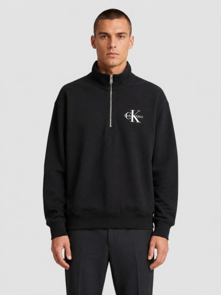 Camisola Calvin Klein  Homem Cl Ls 350Terry McRo Mnlg Qtr Zip