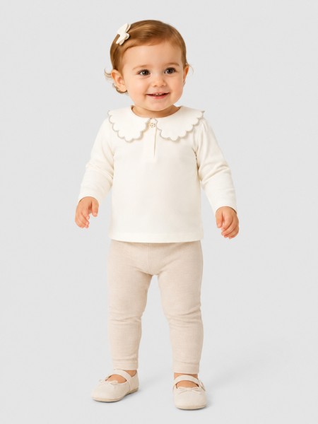 Camisola Mayoral Menina Polo M/comp. Básico Bebé Camisola Mayoral Menina Polo M/comp. Básico Bebé