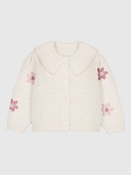 Casaco Mayoral Menina Casaco Tric� Flores Bordadas