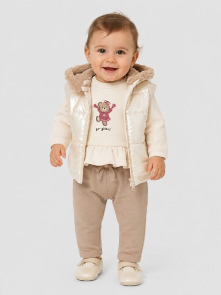 Conjunto 3 Peças Mayoral Menina Chandal Chaleco Conjunto 3 Peças Mayoral Menina Chandal Chaleco