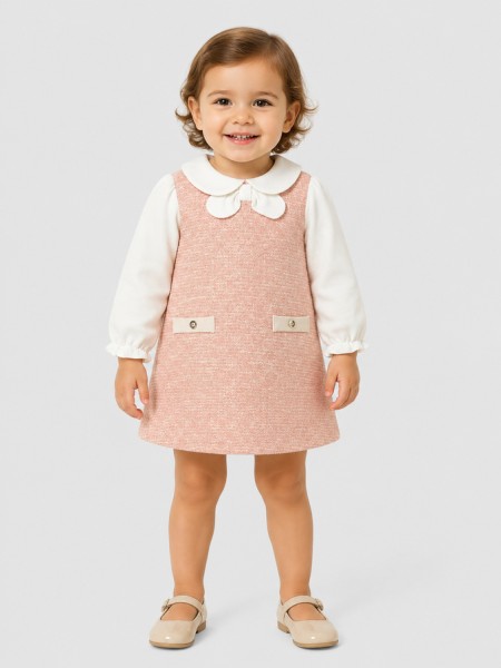 Vestido Mayoral Menina Vestido Comb. Ponto Tweed Vestido Mayoral Menina Vestido Comb. Ponto Tweed