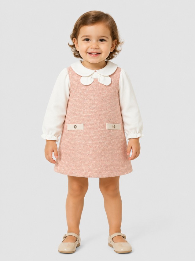 Vestido Mayoral Menina Vestido Comb. Ponto Tweed