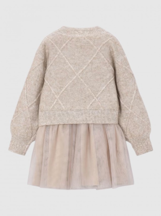 Vestido Mayoral Menina Vestido Tric� Comb. La�os