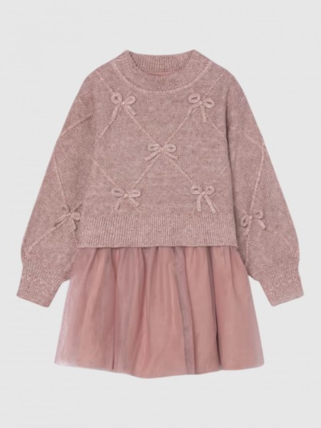 Vestido Mayoral Menina Vestido Tric� Comb. La�os