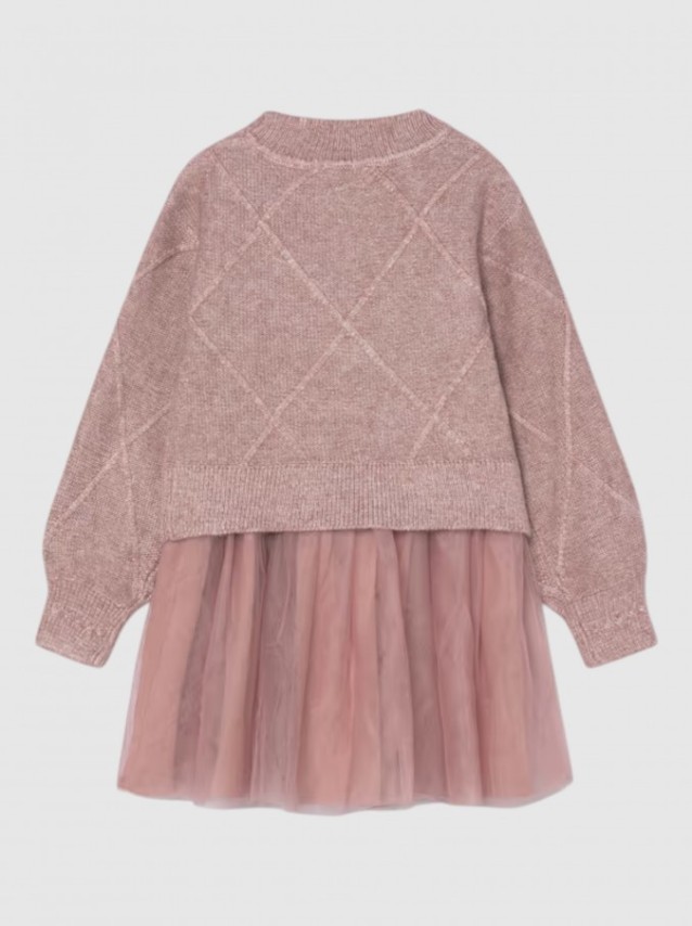 Vestido Mayoral Menina Vestido Tric� Comb. La�os