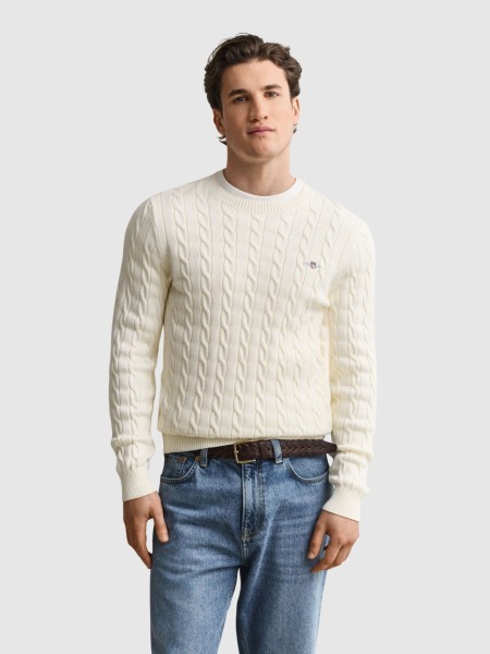 Camisola Gant Homem Cotton Cable C-Neck Camisola Gant Homem Cotton Cable C-Neck