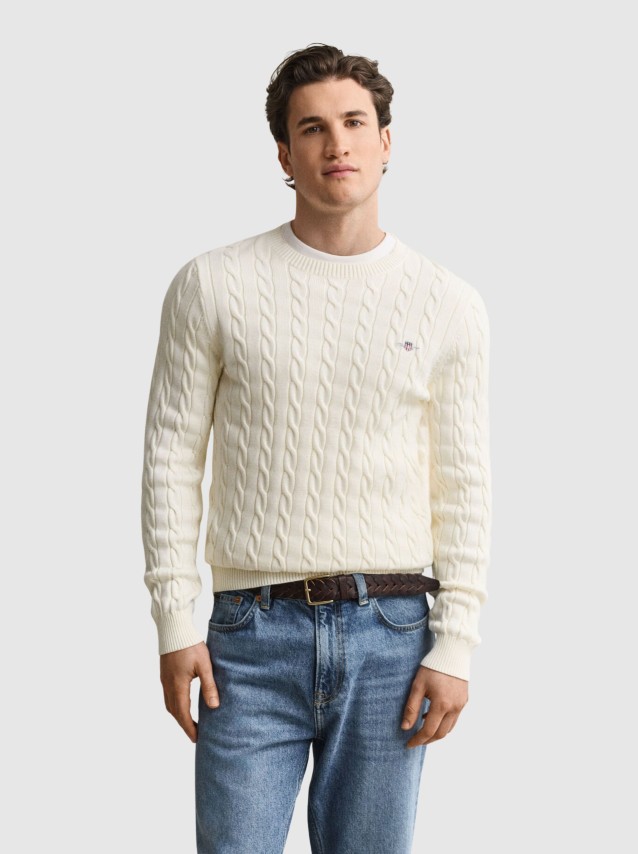 Camisola Gant Homem Cotton Cable C-Neck