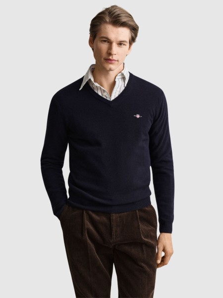Camisola Gant Homem Superfine Lambswool V-Neck Camisola Gant Homem Superfine Lambswool V-Neck