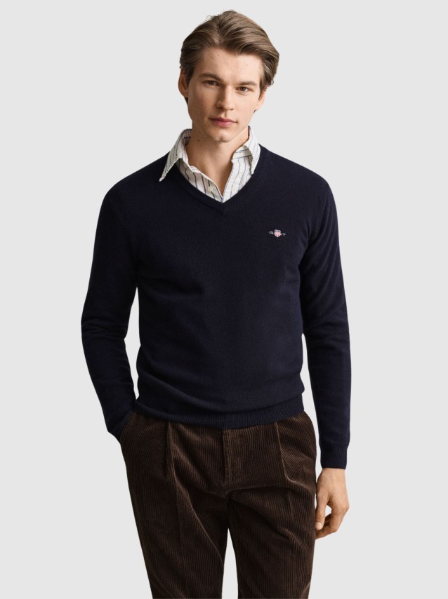 Camisola Gant Homem Superfine Lambswool V-Neck