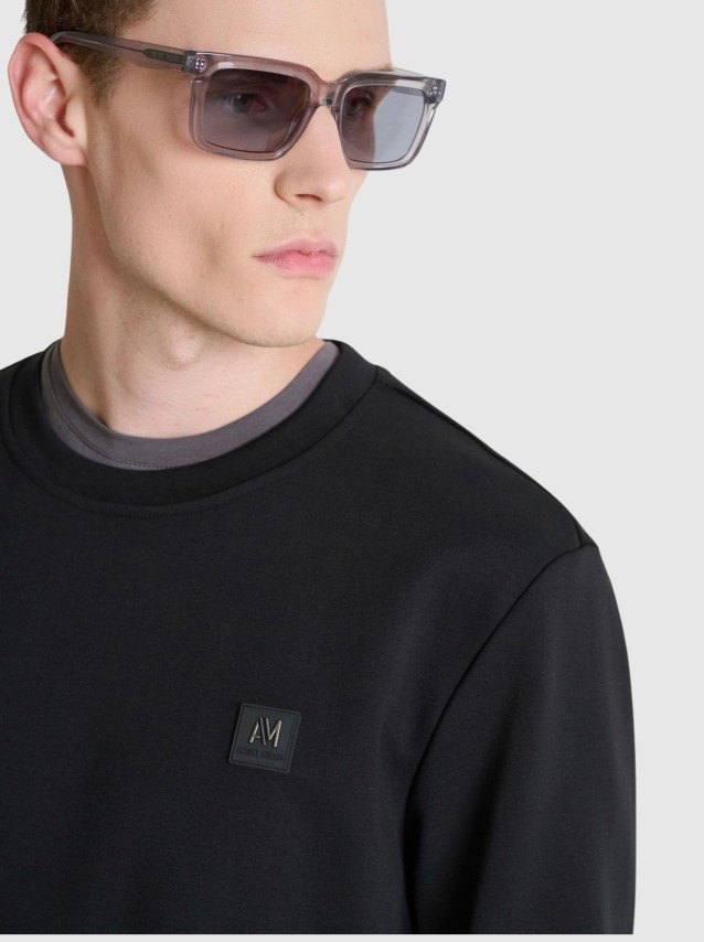 Sweatshirt Antony Morato Homem Sweatshirt Regular Fit Interlock Fabric With Plate On Heart