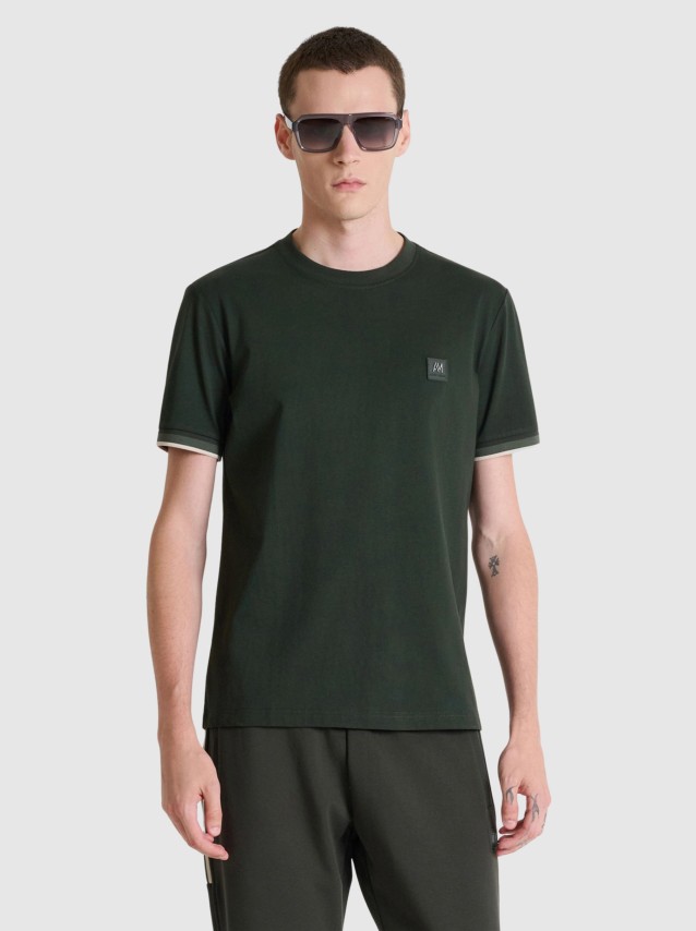 T-Shirt Antony Morato Homem Regular Fit In Soft Jersey Cotton Fabric With Rib On Cuffs And Foam L