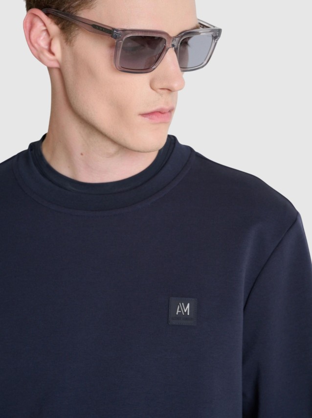Sweatshirt Antony Morato Homem Sweatshirt Regular Fit Interlock Fabric With Plate On Heart