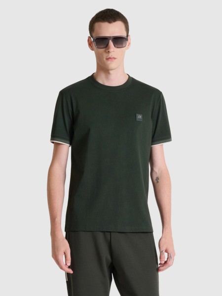 T-Shirt Antony Morato Homem  Regular  Fit In Soft Jersey Cotton Fabric  With Rib On Cuffs And Foam L
