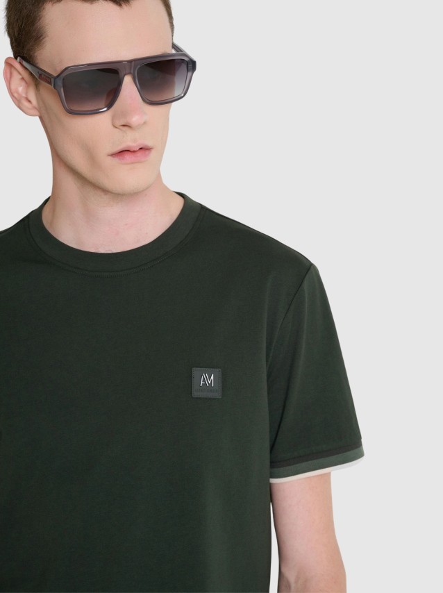 T-Shirt Antony Morato Homem  Regular  Fit In Soft Jersey Cotton Fabric  With Rib On Cuffs And Foam L