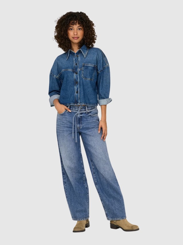 Jeans Only Mulher Onlgianna Mw Straight Dnm Dot596 Noos