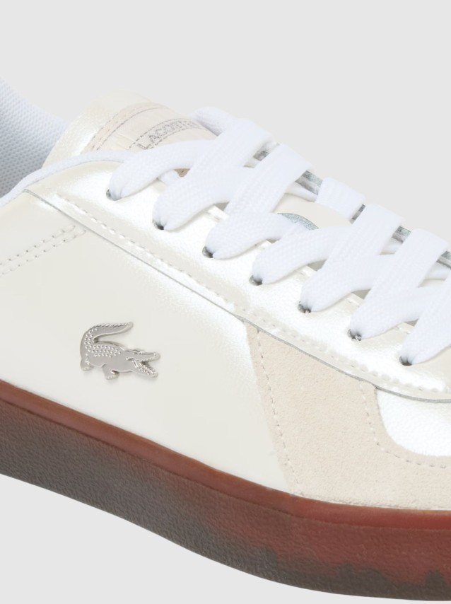 Sapatilha Lacoste Mulher Womens Baseshot Pro Silver & Cream Pack Sneakers