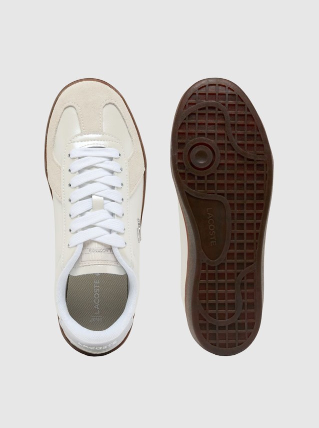 Sapatilha Lacoste Mulher Womens Baseshot Pro Silver & Cream Pack Sneakers