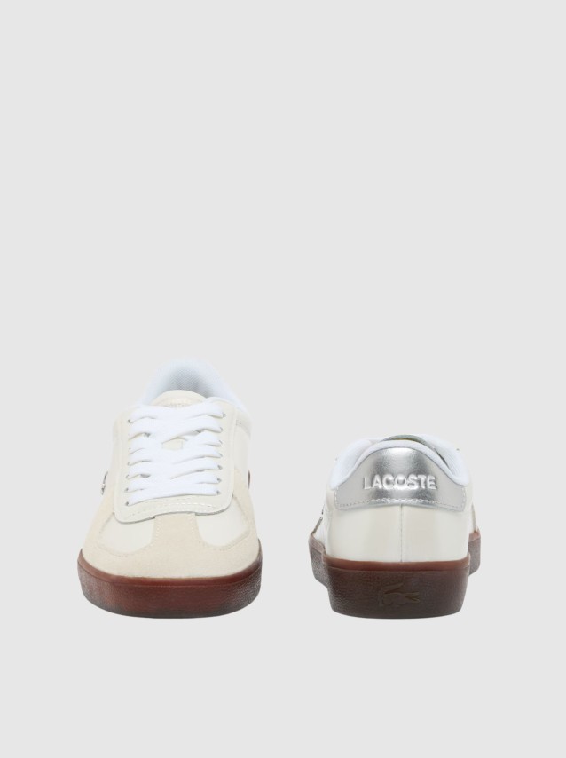 Sapatilha Lacoste Mulher Womens Baseshot Pro Silver & Cream Pack Sneakers