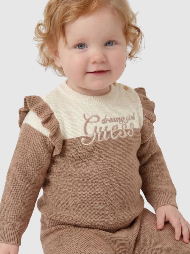 2 Pe�as Guess Menina Set: Ls Sweater + Sweater Pant