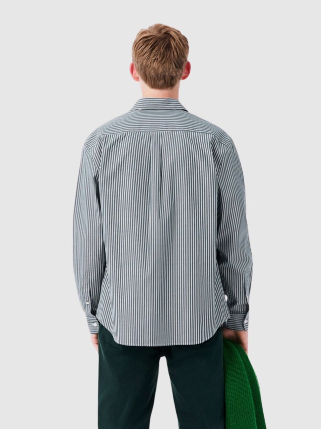 Camisa Lacoste Homem Casual Shirts Male Adult Woven