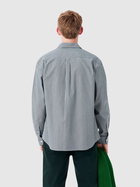 Camisa Lacoste Homem Casual Shirts Male Adult Woven