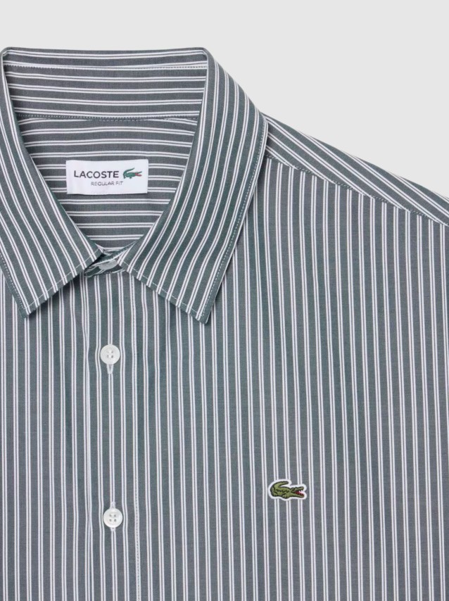 Camisa Lacoste Homem Casual Shirts Male Adult Woven