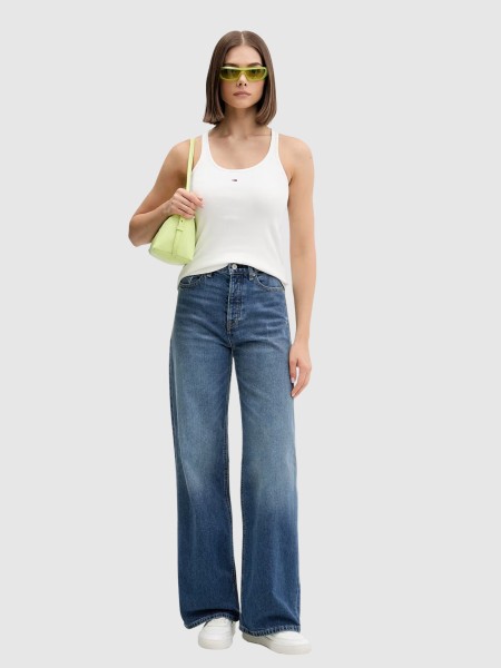 Jeans Tommy Jeans Mulher Claire High Rise Wide Bja130 Jeans Tommy Jeans Mulher Claire High Rise Wide Bja130