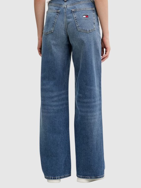 Jeans Tommy Jeans Mulher Claire High Rise Wide Bja130