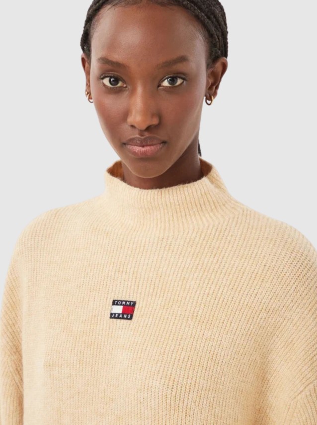 Camisola Tommy Jeans Mulher Tjw Mockneck Badge Sweater Ext