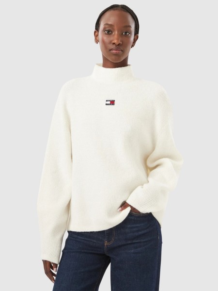 Camisola Tommy Jeans Mulher Tjw Mockneck Badge Sweater Ext